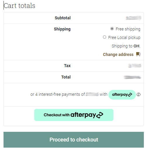 Online Store + afterpay